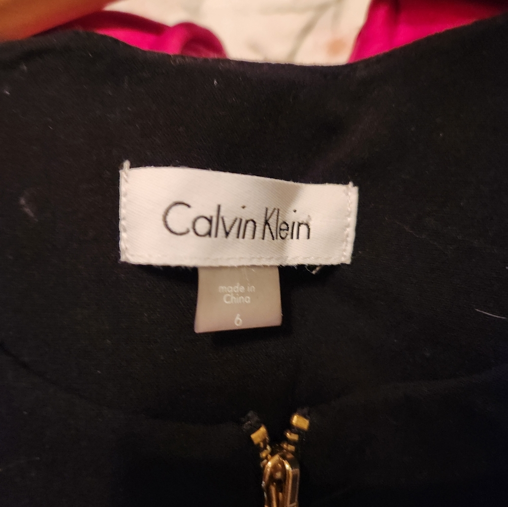 Calvin Klein black with white stripe dress Size 6